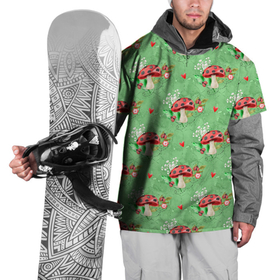 Накидка на куртку 3D с принтом Грибы Мухоморы паттерн в Екатеринбурге, 100% полиэстер |  | Тематика изображения на принте: гриб | грибочки | грибы | лес | мухомор