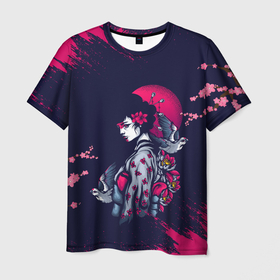 Мужская футболка 3D с принтом ДЕВУШКА В КИМОНО И ПТИЦАМИ в Курске, 100% полиэфир | прямой крой, круглый вырез горловины, длина до линии бедер | Тематика изображения на принте: geisha | japan | девушка | кимано | кимоно | майко | певица | развлечение | тамада | танцовщица | традиция | чайная церемония | япония