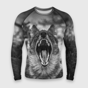 Мужской рашгард 3D с принтом Волчья пасть, зевает в Санкт-Петербурге,  |  | wolf | wolfs | волк | волка | волки | волчара | волчья | животные | звери | зевает | лес | оскал | пасть | природа