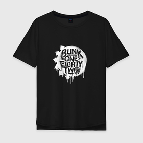 Мужская футболка хлопок Oversize с принтом Blink 182, логотип в Тюмени, 100% хлопок | свободный крой, круглый ворот, “спинка” длиннее передней части | blink | california | pop | punk | rock | блинк | группа | калифорния | панк | рок