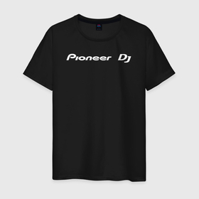 Мужская футболка хлопок с принтом Pioneer DJ   Logo (White) в Тюмени, 100% хлопок | прямой крой, круглый вырез горловины, длина до линии бедер, слегка спущенное плечо. | 2 | 2000 | 3000 | cdj | dj | nexus | nxs | pioneer | диджей | музыка | пионер