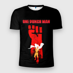 Мужская футболка 3D Slim с принтом Огромный кулак Сайтама One Punch Man в Санкт-Петербурге, 100% полиэстер с улучшенными характеристиками | приталенный силуэт, круглая горловина, широкие плечи, сужается к линии бедра | Тематика изображения на принте: hagemanto | one punch man | one punchman | onepunchman | saitama | sensei | аниме | ван панч мен | ванпанчмен | лысый плащ | манга | сайтама | сильнейший человек | учитель | человек одинудар | человек одного удара