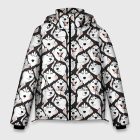 Мужская зимняя куртка 3D с принтом Сибирский Хаски (Husky) в Санкт-Петербурге, верх — 100% полиэстер; подкладка — 100% полиэстер; утеплитель — 100% полиэстер | длина ниже бедра, свободный силуэт Оверсайз. Есть воротник-стойка, отстегивающийся капюшон и ветрозащитная планка. 

Боковые карманы с листочкой на кнопках и внутренний карман на молнии. | al | animal | dog | husky | siberian husky | wolf | аляскинский маламут | волк | год собаки | друг человека | ездовая собака | животное | зверь | ищейка | кинолог | кость | лайка | пёс | сибирский хаски | сибирь | собака