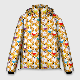 Мужская зимняя куртка 3D с принтом Вельш Корги Пемброк в Екатеринбурге, верх — 100% полиэстер; подкладка — 100% полиэстер; утеплитель — 100% полиэстер | длина ниже бедра, свободный силуэт Оверсайз. Есть воротник-стойка, отстегивающийся капюшон и ветрозащитная планка. 

Боковые карманы с листочкой на кнопках и внутренний карман на молнии. | Тематика изображения на принте: animal | corgi | dog | fox dog | shepherd roya | welsh corgi pembroke | welsh shepherd | вельш корги | вельш корги пемброк | кардиган | карликовая овчарка | кинолог | корги | королевский корги | пастушья собака | пёс | собака корги