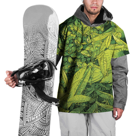 Накидка на куртку 3D с принтом Растительная жизнь   Хоста в Екатеринбурге, 100% полиэстер |  | весенний | зеленый | листья | растения | салатовый | свежий | хоста | цветы