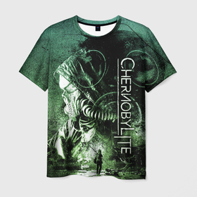 Мужская футболка 3D с принтом Chernobylite (Чернобылит игра) в Санкт-Петербурге, 100% полиэфир | прямой крой, круглый вырез горловины, длина до линии бедер | Тематика изображения на принте: chernobylite | зона отчуждения | игры | сталкер | чаэс | чернобылит | чернобыль