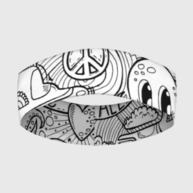 Повязка на голову 3D с принтом All you need is The Beatles. Раскраска в Тюмени,  |  | love | peace | the beatles | yellow submarine | алмазы | битлз | битлы | дудл | желтая | любовь | осьминог | пацифик | подводная лодка | рок | хиппи