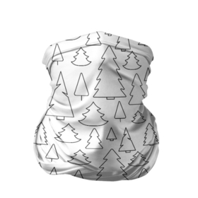 Бандана-труба 3D с принтом Простые елочки в Екатеринбурге, 100% полиэстер, ткань с особыми свойствами — Activecool | плотность 150‒180 г/м2; хорошо тянется, но сохраняет форму | белый | елка | елочка | зима | зимний | простой узор