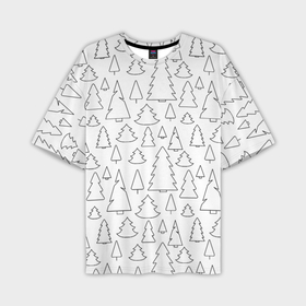 Мужская футболка OVERSIZE 3D с принтом Простые елочки в Петрозаводске,  |  | Тематика изображения на принте: белый | елка | елочка | зима | зимний | простой узор