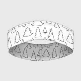 Повязка на голову 3D с принтом Простые елочки в Петрозаводске,  |  | Тематика изображения на принте: белый | елка | елочка | зима | зимний | простой узор