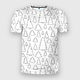 Мужская футболка 3D спортивная с принтом Простые елочки в Кировске, 100% полиэстер с улучшенными характеристиками | приталенный силуэт, круглая горловина, широкие плечи, сужается к линии бедра | белый | елка | елочка | зима | зимний | простой узор
