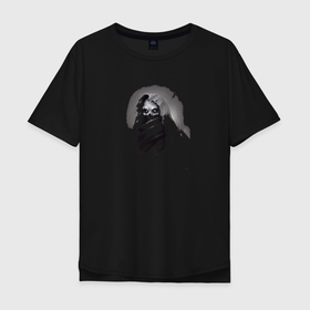 Мужская футболка хлопок Oversize с принтом Призрак в капюшоне в Кировске, 100% хлопок | свободный крой, круглый ворот, “спинка” длиннее передней части | 