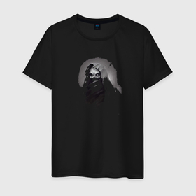 Мужская футболка хлопок с принтом Призрак в капюшоне в Петрозаводске, 100% хлопок | прямой крой, круглый вырез горловины, длина до линии бедер, слегка спущенное плечо. | 