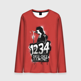 Мужской лонгслив 3D с принтом Dee Dee Ramone в Петрозаводске, 100% полиэстер | длинные рукава, круглый вырез горловины, полуприлегающий силуэт | alternative | music | punk | punkrock | ramones | ramons | rock | альтернатива | музыка | панк | панкрок | рамонс | рок