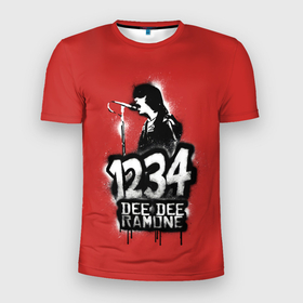 Мужская футболка 3D Slim с принтом Dee Dee Ramone в Петрозаводске, 100% полиэстер с улучшенными характеристиками | приталенный силуэт, круглая горловина, широкие плечи, сужается к линии бедра | alternative | music | punk | punkrock | ramones | ramons | rock | альтернатива | музыка | панк | панкрок | рамонс | рок