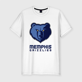 Мужская футболка хлопок Slim с принтом Мемфис Гриззлис, Memphis Grizzlies в Новосибирске, 92% хлопок, 8% лайкра | приталенный силуэт, круглый вырез ворота, длина до линии бедра, короткий рукав | grizlies | grizzlies | memphis | memphis grizzlies | nba | гриззлис | гризлис | логотип | мемфис | мемфис гриззлис | нба