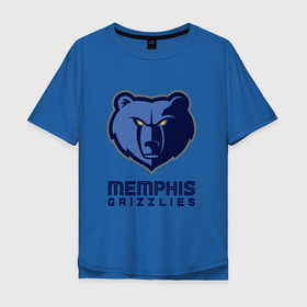 Мужская футболка хлопок Oversize с принтом Мемфис Гриззлис, Memphis Grizzlies в Новосибирске, 100% хлопок | свободный крой, круглый ворот, “спинка” длиннее передней части | grizlies | grizzlies | memphis | memphis grizzlies | nba | гриззлис | гризлис | логотип | мемфис | мемфис гриззлис | нба
