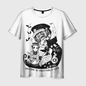 Мужская футболка 3D с принтом Туалетный мальчик Ханако Кун  и девочка в Белгороде, 100% полиэфир | прямой крой, круглый вырез горловины, длина до линии бедер | Тематика изображения на принте: anime | hanako kun | manga | toilet bound | аниме | манга | ханако кун | хонака | хонако