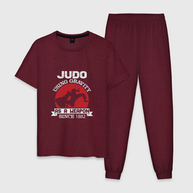 Мужская пижама хлопок с принтом Judo Weapon в Курске, 100% хлопок | брюки и футболка прямого кроя, без карманов, на брюках мягкая резинка на поясе и по низу штанин
 | Тематика изображения на принте: fighter | japan | judo | mma | sport | ufc | warrior | боец | бой | воин | дзюдо | дзюдоист | единоборства | карате | поединок | спорт | спортсмен | чемпион | япония