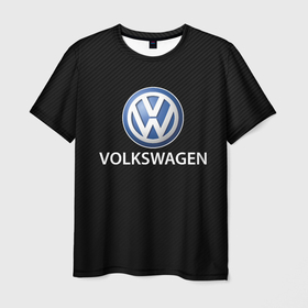 Мужская футболка 3D с принтом VOLKSWAGEN CARBON , 100% полиэфир | прямой крой, круглый вырез горловины, длина до линии бедер | auto | sport | volkswagen | wolksvagen | wolkswagen | авто | автомобиль | автомобильные | бренд | вольцваген | марка | машины | спорт | фольцваген