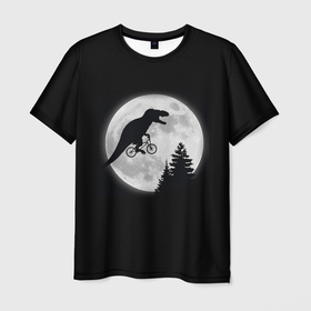 Мужская футболка 3D с принтом T REX НА ЛУНЕ в Белгороде, 100% полиэфир | прямой крой, круглый вырез горловины, длина до линии бедер | Тематика изображения на принте: bicycle | bike | fly | moon | rex | trex | tyrannosaur | бикукле | динозаврик | животные | летающий динозавр | луна | на велосипеде на фоне луны | ночной пейзаж | палеонтология | пародия | полёт | прикол | т рекс
