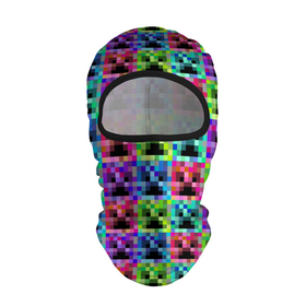 Балаклава 3D с принтом МАЙНКРАФТ   MINECRAFT ЦВЕТНЫЕ КРИПЕРЫ в Екатеринбурге, 100% полиэстер, ткань с особыми свойствами — Activecool | плотность 150–180 г/м2; хорошо тянется, но при этом сохраняет форму. Закрывает шею, вокруг отверстия для глаз кайма. Единый размер | Тематика изображения на принте: block | creeper | cube | minecraft | pixel | tnt | блок | геометрия | крафт | крипер | кубики | майнкрафт | пиксели | тнт
