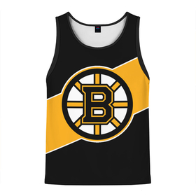 Мужская майка 3D с принтом Бостон Брюинз, Boston Bruins в Тюмени, 100% полиэстер | круглая горловина, приталенный силуэт, длина до линии бедра. Пройма и горловина окантованы тонкой бейкой | boston | boston bruins | bruins | hockey | nhl | usa | бостон | бостон брюинз | нхл | спорт | сша | хоккей | шайба