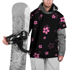 Накидка на куртку 3D с принтом САКУРА ВИШНЯ  ЛЕПЕСТКИ в Курске, 100% полиэстер |  | chery | flowers | japan | roses | sakura | вишня | растения | розы | ромашка | сакура | тюльпаны | цветы | цветы сакуры | япония