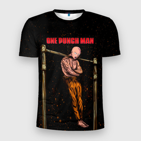 Мужская футболка 3D Slim с принтом One Punch Man Сайтама турникимэн в Белгороде, 100% полиэстер с улучшенными характеристиками | приталенный силуэт, круглая горловина, широкие плечи, сужается к линии бедра | hagemanto | one punch man | one punchman | onepunchman | saitama | sensei | аниме | ван панч мен | ванпанчмен | лысый плащ | манга | сайтама | сильнейший человек | учитель | человек одинудар | человек одного удара