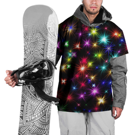 Накидка на куртку 3D с принтом ПРАЗДНИЧНЫЕ ОГОНЬКИ в Белгороде, 100% полиэстер |  | christmas | lights | new year | stars | гирлянда | звезды | зима | новый год | огни | праздник | разноцветные | текстура | яркие