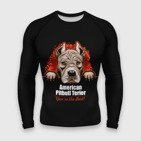 Мужской рашгард 3D с принтом Американский Питбультерьер (Pit Bull) ,  |  | american pit bull terrier | boxer | bulldog | fighting dog | pit bull | американский питбультерьер | бойцовская собака | бойцовский пес | боксер | бульдог | волкодав | друг человека | кинолог | пес | питбуль | питбультерьер