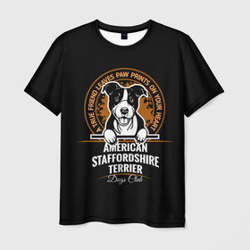 Мужская футболка 3D с принтом Американский Стаффордширский Терьер в Новосибирске, 100% полиэфир | прямой крой, круглый вырез горловины, длина до линии бедер | amstaff | boxer | bull terrier | fighting dog | pit bull terrier | terrier | амстафф | бойцовская собака | бойцовский пес | боксер | бультерьер | волкодав | друг ч | кинолог | пес | питбультерьер | собака