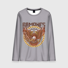 Мужской лонгслив 3D с принтом Ramones Eagle в Новосибирске, 100% полиэстер | длинные рукава, круглый вырез горловины, полуприлегающий силуэт | alternative | music | punk | punkrock | ramones | ramons | rock | альтернатива | музыка | панк | панкрок | рамонс | рок