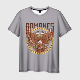 Мужская футболка 3D с принтом Ramones Eagle , 100% полиэфир | прямой крой, круглый вырез горловины, длина до линии бедер | alternative | music | punk | punkrock | ramones | ramons | rock | альтернатива | музыка | панк | панкрок | рамонс | рок