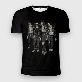 Мужская футболка 3D Slim с принтом Группа Рамонс в Новосибирске, 100% полиэстер с улучшенными характеристиками | приталенный силуэт, круглая горловина, широкие плечи, сужается к линии бедра | alternative | music | punk | punkrock | ramones | ramons | rock | альтернатива | музыка | панк | панкрок | рамонс | рок