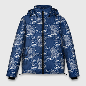 Мужская зимняя куртка 3D с принтом Тигры паттерн (Китайский стиль) , верх — 100% полиэстер; подкладка — 100% полиэстер; утеплитель — 100% полиэстер | длина ниже бедра, свободный силуэт Оверсайз. Есть воротник-стойка, отстегивающийся капюшон и ветрозащитная планка. 

Боковые карманы с листочкой на кнопках и внутренний карман на молнии. | cat | tiger | год тигра | зверь | кошка | символ года | тигр | хищник