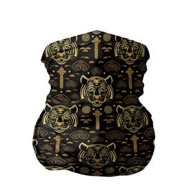 Бандана-труба 3D с принтом Тигры   Tigers (pattern) в Санкт-Петербурге, 100% полиэстер, ткань с особыми свойствами — Activecool | плотность 150‒180 г/м2; хорошо тянется, но сохраняет форму | Тематика изображения на принте: cat | tiger | год тигра | зверь | кошка | символ года | тигр | хищник