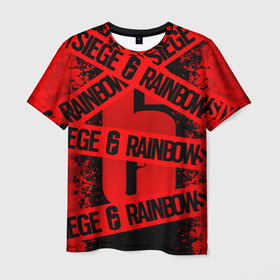 Мужская футболка 3D с принтом Rainbow Six Siege: Опасно для жизни. в Санкт-Петербурге, 100% полиэфир | прямой крой, круглый вырез горловины, длина до линии бедер | 6 | outbreak | rainbow | rainbow six siege | six | tom clancys | радуга осада | том клэнси