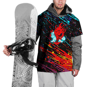 Накидка на куртку 3D с принтом Cyberpunk 2077 Цветные брызги. , 100% полиэстер |  | Тематика изображения на принте: cd project red | cyberpunk 2077 | keanu reeves | samurai | киану ривз | киберпанк 2077 | самураи