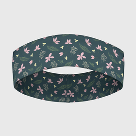 Повязка на голову 3D с принтом винтажный узор с цветами в Екатеринбурге,  |  | абстрактный цветочный | винтажный | зеленый | лист | узор | цветок | цветочный