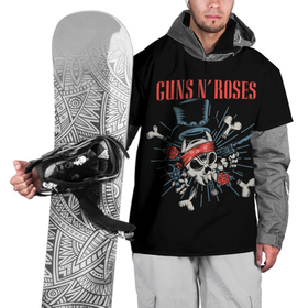 Накидка на куртку 3D с принтом GNR Арт , 100% полиэстер |  | alternative | guns n roses | metall | music | rock | альтернатива | ганс энд росес | металл | музыка | пушки и розы | рок