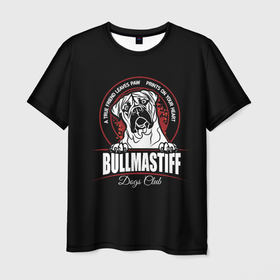 Мужская футболка 3D с принтом Бульмастиф (Bullmastiff) в Санкт-Петербурге, 100% полиэфир | прямой крой, круглый вырез горловины, длина до линии бедер | animal | bulldog | bullmastiff | dog | mastiff | бульдог | бульмастиф | год собаки | друг человека | животное | зверь | кинолог | мастиф | пёс | порода собак | собака бульмастиф | собаковод | сторожевая собака