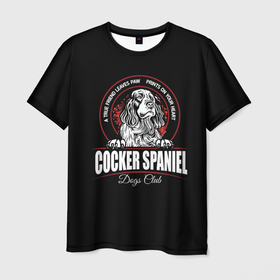 Мужская футболка 3D с принтом Кокер Спаниель (Cocker Spaniel) , 100% полиэфир | прямой крой, круглый вырез горловины, длина до линии бедер | Тематика изображения на принте: cocker spaniel | dog spaniel | k | английский спаниель | год собаки | друг человека | животное | зверь | кавалер спаниель | кинг чарльз спаниель | кинолог | кокер спаниель | охотничья собака | пёс