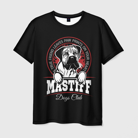 Мужская футболка 3D с принтом Мастиф (Mastiff) в Белгороде, 100% полиэфир | прямой крой, круглый вырез горловины, длина до линии бедер | animal | cane corso | dog | fighting dog | mastiff | бойцовская собака | год собаки | дог | друг человека | животное | зверь | кане корсо | кинолог | мастиф | пёс | порода собак | собака мастиф | собаковод | четвероногий