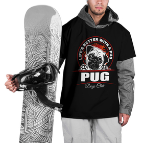 Накидка на куртку 3D с принтом Мопс (Pug) в Екатеринбурге, 100% полиэстер |  | bulldog | pug | pug dog | pug puppies | бульдог | год собаки | друг человека | дружные мопсы | дядя мопс | животное | зверь | кинолог | мопс | пёс | порода собак | собака боксёр | собака мопс | собаковод | четвероногий