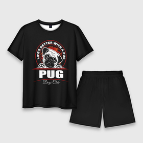 Мужской костюм с шортами 3D с принтом Мопс (Pug) ,  |  | bulldog | pug | pug dog | pug puppies | бульдог | год собаки | друг человека | дружные мопсы | дядя мопс | животное | зверь | кинолог | мопс | пёс | порода собак | собака боксёр | собака мопс | собаковод | четвероногий
