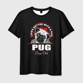 Мужская футболка 3D с принтом Мопс (Pug) в Санкт-Петербурге, 100% полиэфир | прямой крой, круглый вырез горловины, длина до линии бедер | bulldog | pug | pug dog | pug puppies | бульдог | год собаки | друг человека | дружные мопсы | дядя мопс | животное | зверь | кинолог | мопс | пёс | порода собак | собака боксёр | собака мопс | собаковод | четвероногий