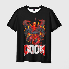 Мужская футболка 3D с принтом Какодемон | Cacodemon | Doom в Новосибирске, 100% полиэфир | прямой крой, круглый вырез горловины, длина до линии бедер | cacodemon | demons | devil | doom | doom eternal | doom slayer | демон | демоны | дум | какодемон