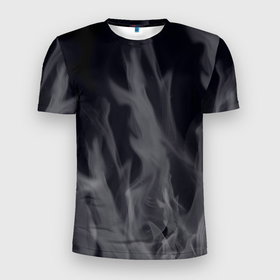 Мужская футболка 3D Slim с принтом Белое пламя в Екатеринбурге, 100% полиэстер с улучшенными характеристиками | приталенный силуэт, круглая горловина, широкие плечи, сужается к линии бедра | возгорание | гореть | горит | костер | огонь | пламя | пожар | сгорать