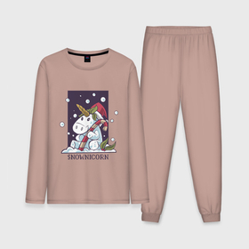 Мужская пижама хлопок (с лонгсливом) с принтом Snownicorn в Екатеринбурге,  |  | art | christmas | drawing | new year | snow | unicorn | winter | арт | единорог | зима | новый год | рисунок | рождество | снег